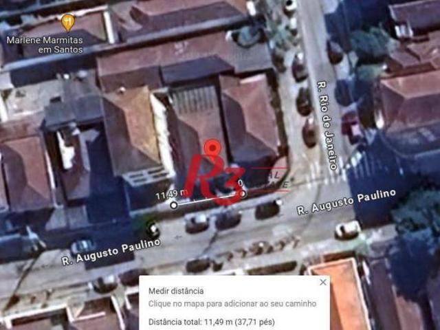 Terreno à venda, 167 m² por R$ 700.000,00 Campo Grande Santos/SP