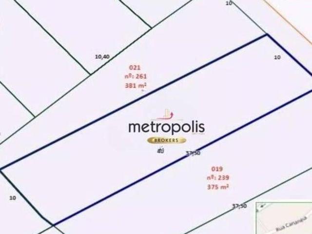 Terreno à venda, 395 m² por R$ 1.201.000,00 Vila Valparaíso Santo André/SP
