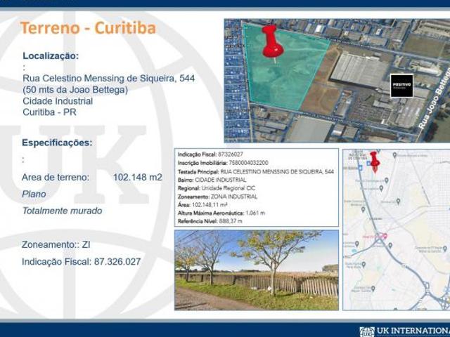 Terreno amplo na Cidade Industrial Cuririba