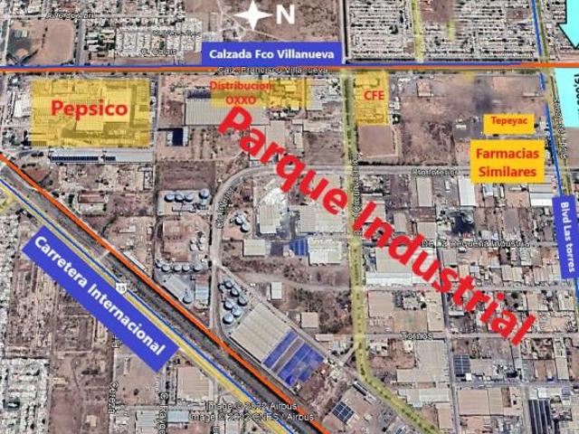 Terreno bodega comercial en venta todo o en partes parque industrial ciudad obregón sonora