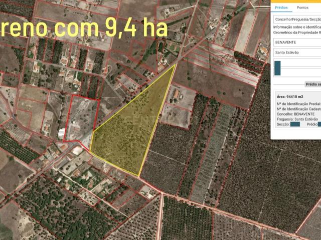 Terreno com 94.000 m2 na zona do Novo Aeroporto de Lisboa, Santo Estêvão, Benavente. Em venda!