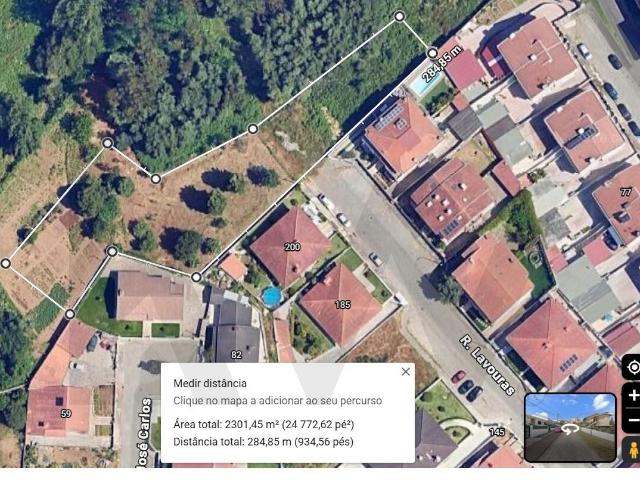 Terreno com 2300 m2 com viabilidade de construção, na Rua das Lavouras, perto da igreja de Fornos