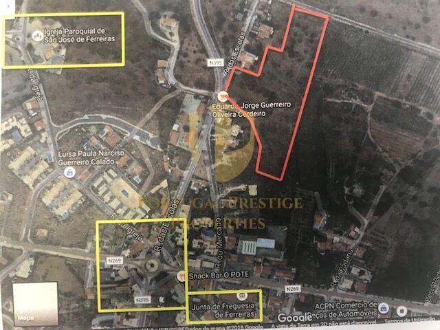 Terreno com 23332 m2 com viabilidade de construção de 61 apartamentos com 6249 m2 de área de construção sito nas Ferreiras em Albufeira