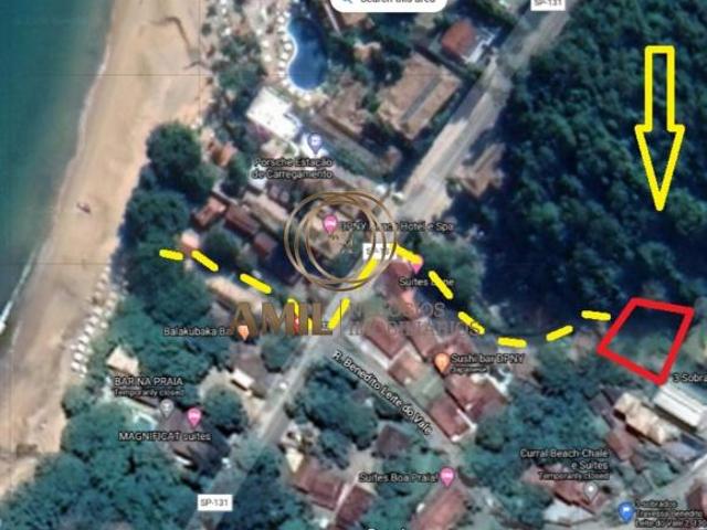 Terreno com vista para o mar, Com escritura definitiva, Praia do Curral, 600m², Ilha Bela