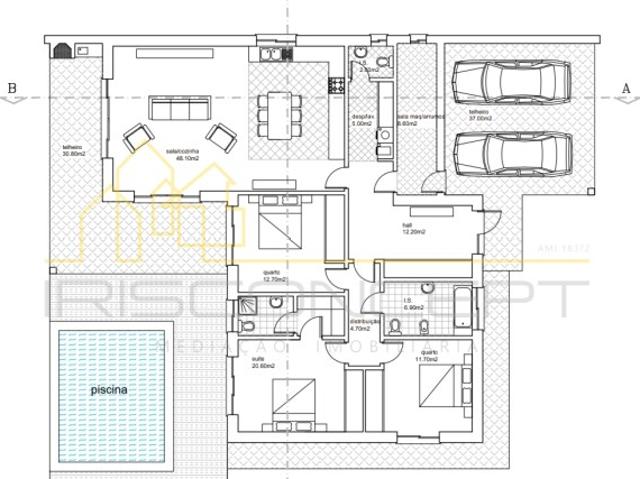 Terreno com projeto aprovado Moradia T3 com piscina
