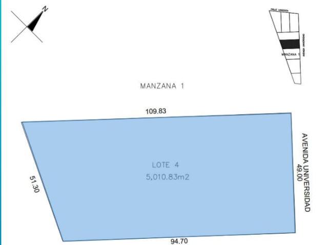 Terreno Comercial 2522 m2 sobre Avenida Universidades