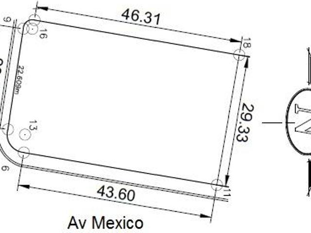 Terreno comercial Ave Mexico 1,412 m2