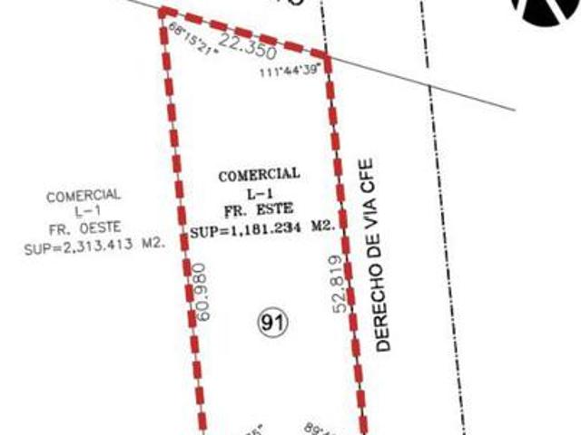 Terreno Comercial de 1,181.234 m? en Venta en Fracc. Puebla
