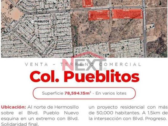 TERRENO COMERCIAL EN VENTA COL. PUEBLITOS