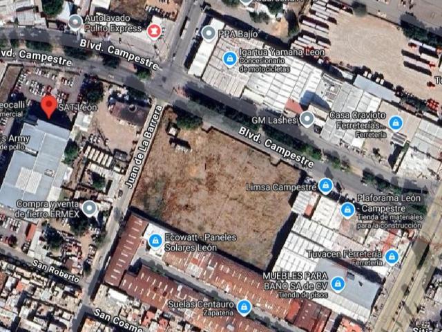 TERRENO COMERCIAL EN ESQUINA BLVD CAMPESTRE Y JUAN DE LA BARRERA