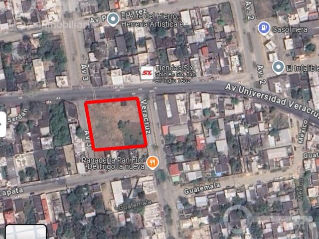 Terreno comercial en renta ubicado en calle Veracruz, entre Av. Universidad y Emiliano Zapata, Col. Tierra y Libertad, Coatzacoalcos, Veracruz