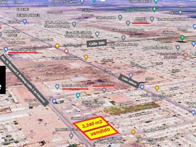 terreno comercial industrial en venta todo o en partes ciudad obregón sonora