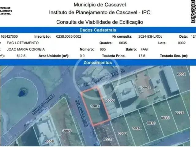 Terreno comercial para Locação em Cascavel/PR FAG