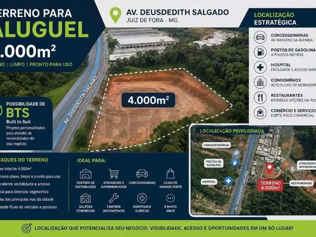 Terreno comercial para Locação em Juiz de Fora/MG Salvaterra