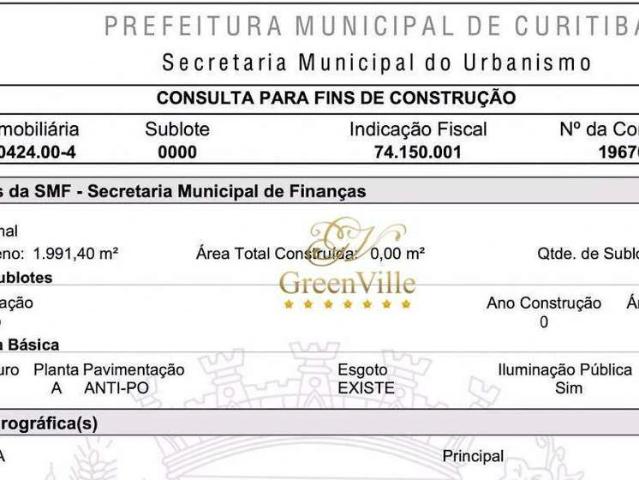Terreno comercial para Venda em Curitiba/PR Boa Vista