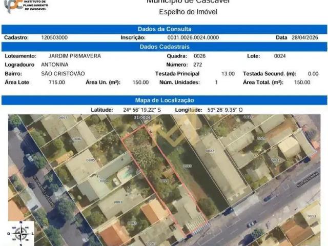 Terreno comercial para Venda em Cascavel/PR São Cristóvão