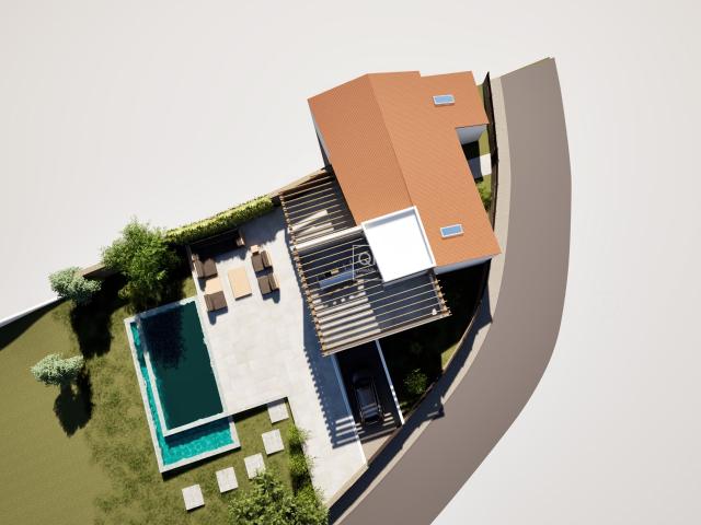 Terreno Construído com Projeto para uma Moradia Moderna de 2 Quartos