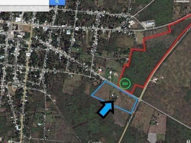 Terreno de 6 ha sobre periférico y calle principal de Temax