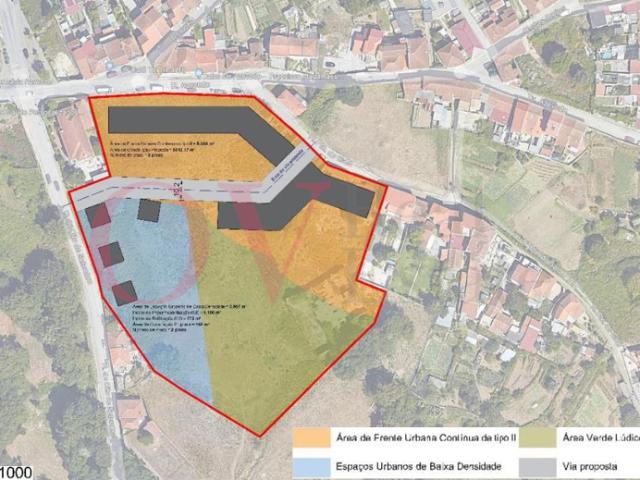 Terreno e moradias para venda em Azevedo Campanhã, Porto, com área 15.132m2 e área de construção total prevista de 9.855m2