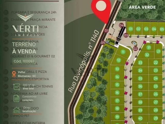 Terreno em Condomínio para Venda em Blumenau/SC Velha