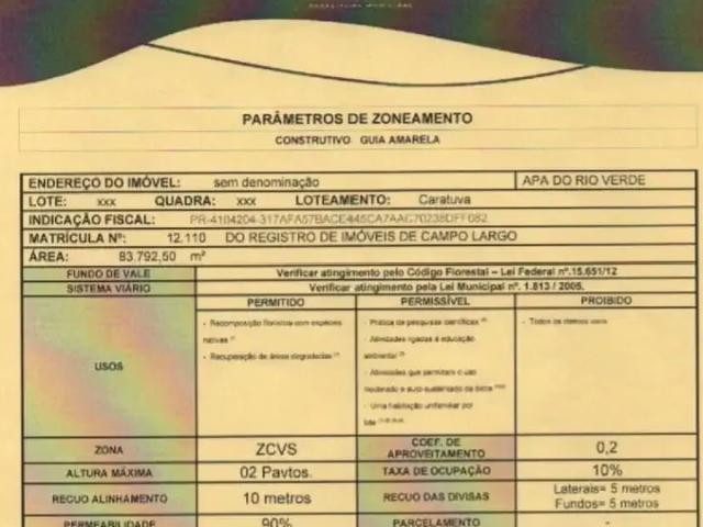 Terreno em Condomínio para Venda em Curitiba/PR Tarumã