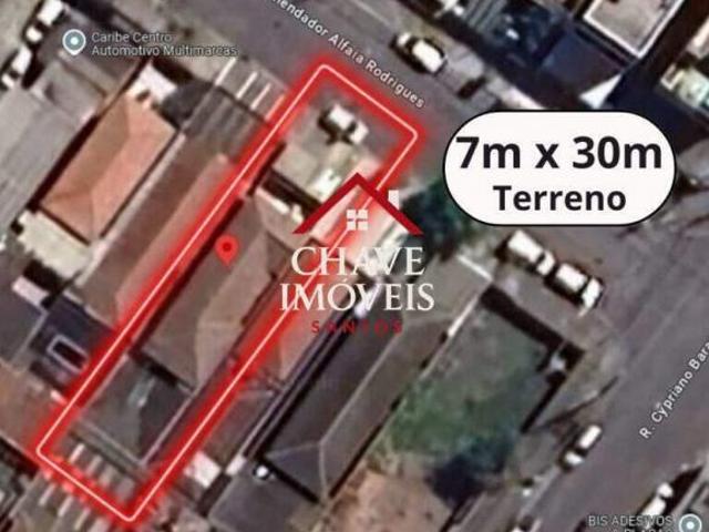 Terreno em Ponta da Praia, Santos/SP de 210m² à venda por R$ 630.000,00