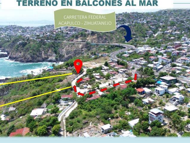 Terreno en Balcones al Mar en Calle Ardilla, Carretera Acapulco Zihuatanejo