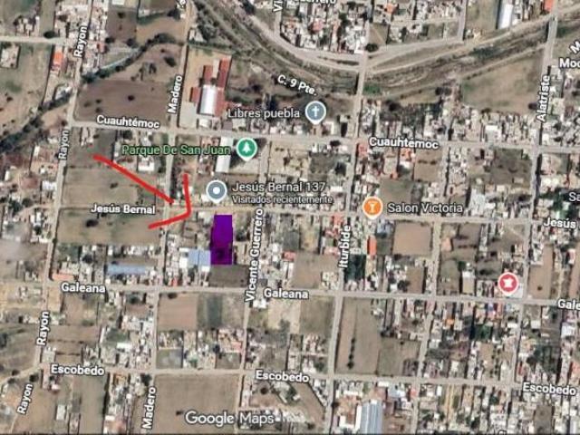 TERRENO EN BARRIO DE SAN JUAN. LIBRES, PUEBLA