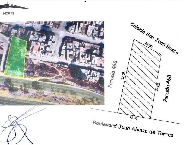 Terreno en Blvd. Juan Alonso de Torres