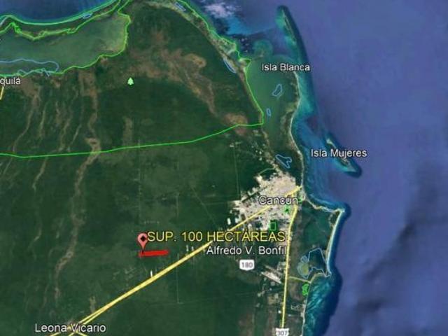 Terreno en Cancún, Quintana Roo. Sup. 100 Hectáreas