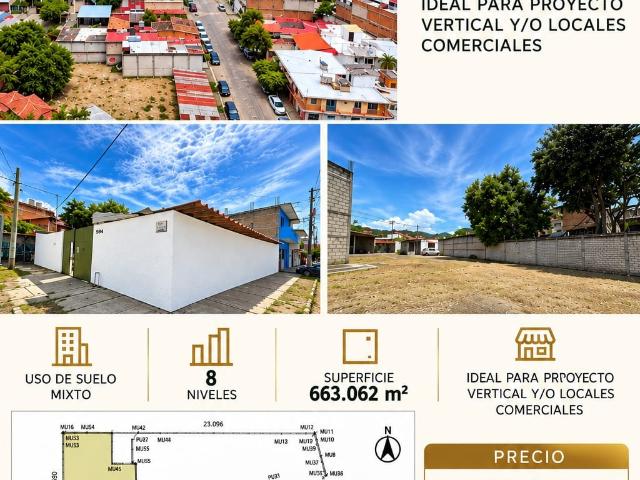 Venta Lote Comercial en Esquina Uso Mixto 663 m2 Puerto Vallarta | Commercial Lot for Sale Mixed Use Zoning 663 m2 / 7137 sq ft