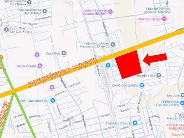 Terreno en Esquina 5.3 Ha con frente sobre Periférico Norte SLP