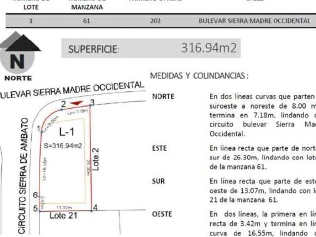 Terreno en Fraccionamiento Zanda