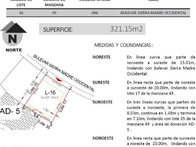 Terreno en Fraccionamiento Zanda