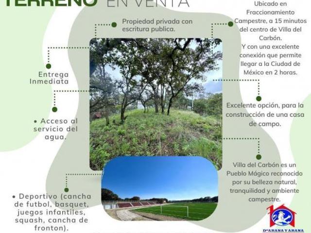 Terreno en Fraccionamiento Campestre, Villa del Carbón