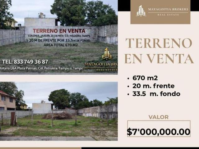 Terreno en Jardín 20 de Noviembre