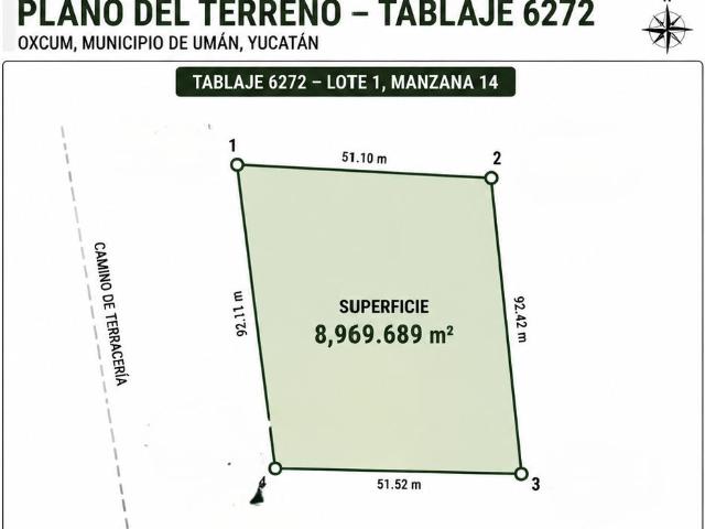 Terreno en Pueblo Oxcum