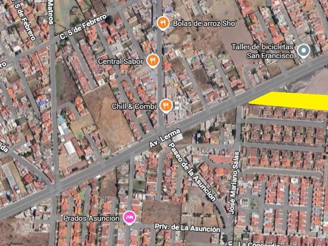 Terreno en renta Av Lerma San Salvador Tizatlalli Metepec