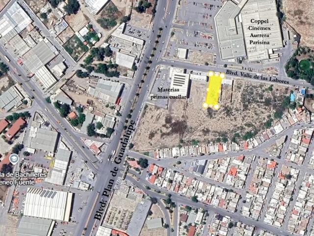 Terreno en RENTA a una cuadra del Blvd. Plan de Guadalupe