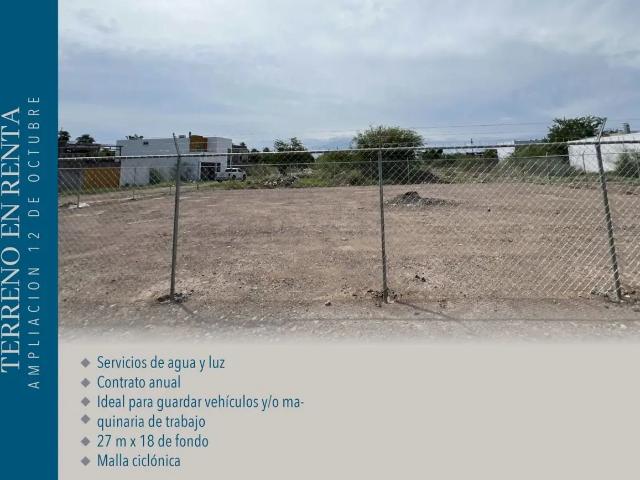 TERRENO EN RENTA AMPLIACIÓN 12 DE OCTUBRE