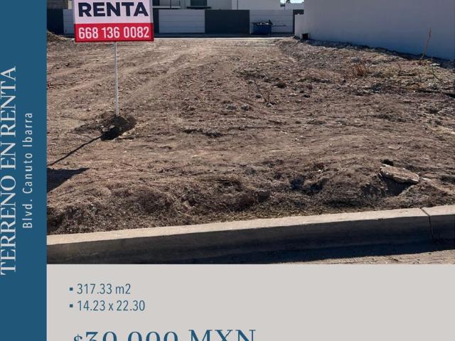 TERRENO EN RENTA BOULEVARD CANUTO IBARRA