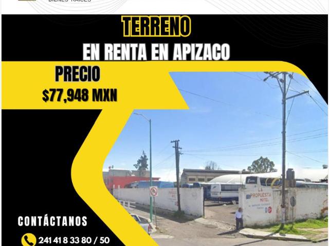 Terreno en renta en Centro, Apizaco, Tlaxcala