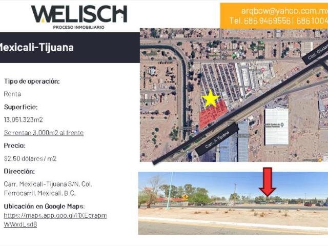 Terreno en renta en Ferrocarril, Mexicali, Baja California