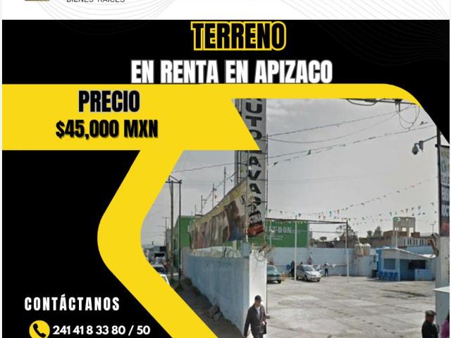 Terreno en renta en San Miguel, Apizaco, Tlaxcala