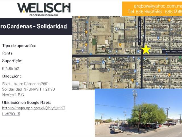 Terreno en renta en Solidaridad INFONAVIT, Mexicali, Baja California