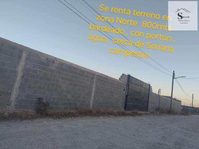 Terreno en Renta, 800 mts bardeado, con Port?n y agua para varios usos