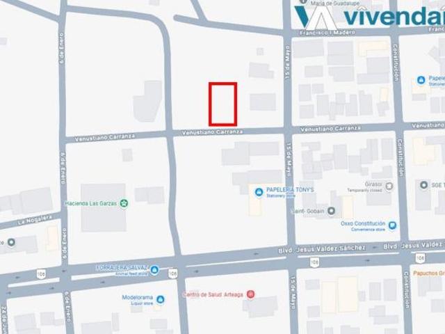 Terreno en venta a una cuadra de la Alameda de Arteaga