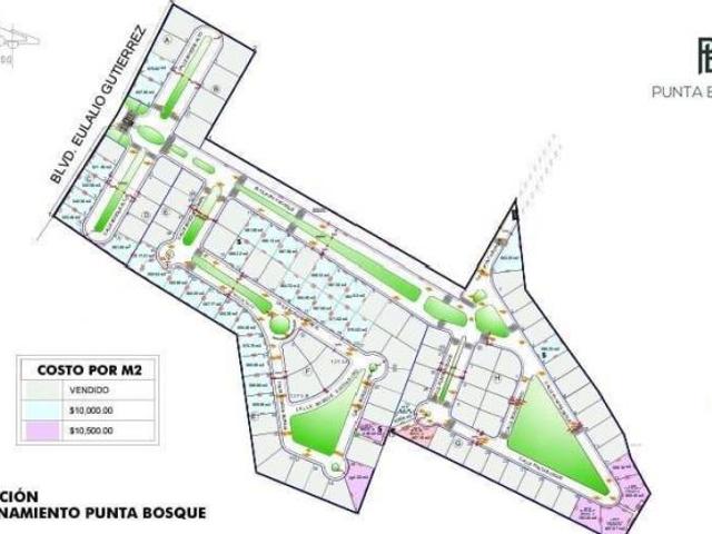 Terreno en venta al Norte Saltillo Residencial Punta Bosque