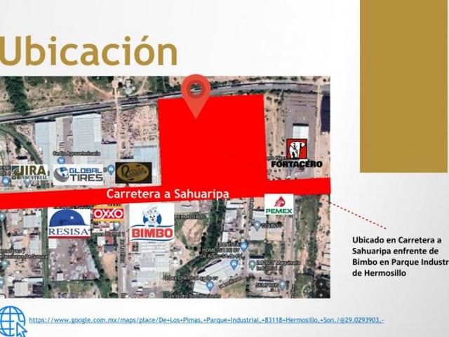 TERRENO INDUSTRIAL EN VENTA DE 52,881.92 m² A CARRETERA A SAHUARIPA EN HERMOSILLO, SONORA