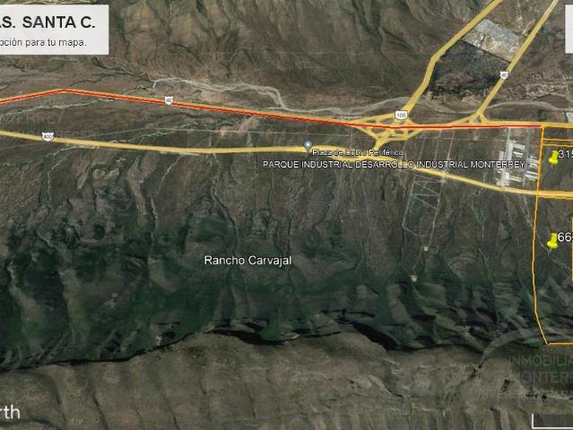 Terreno en venta de 97.8 hect?reas industrial carretera libre MTY Saltillo Santa Catarina nuevo le?n
